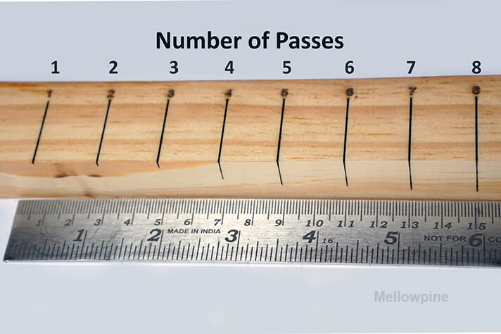 Increasing depth of cut by increasing number of passes