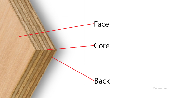Layers of plywood