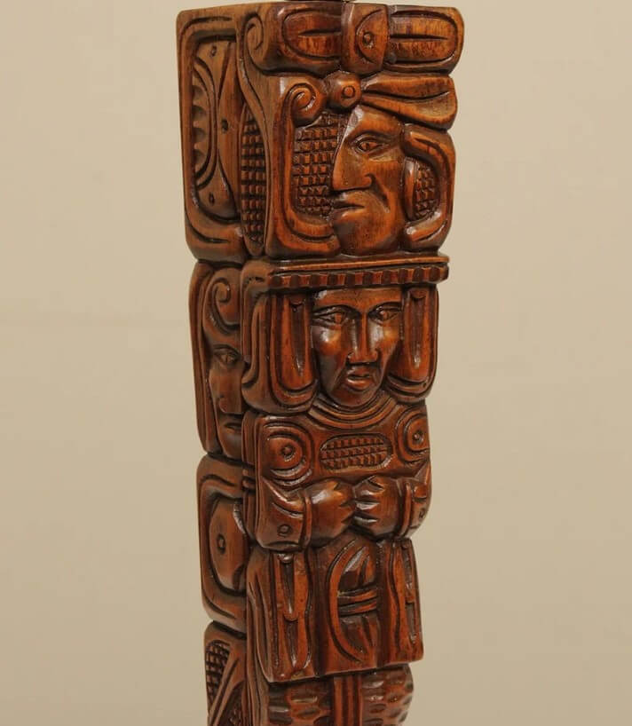 Art carved on Honduran mahogany