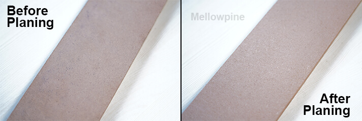 Comparison of surface finish of MDF before and after planing
