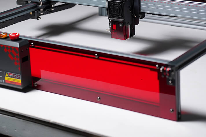 Acrylic shield on the front frame and laser module of TS2