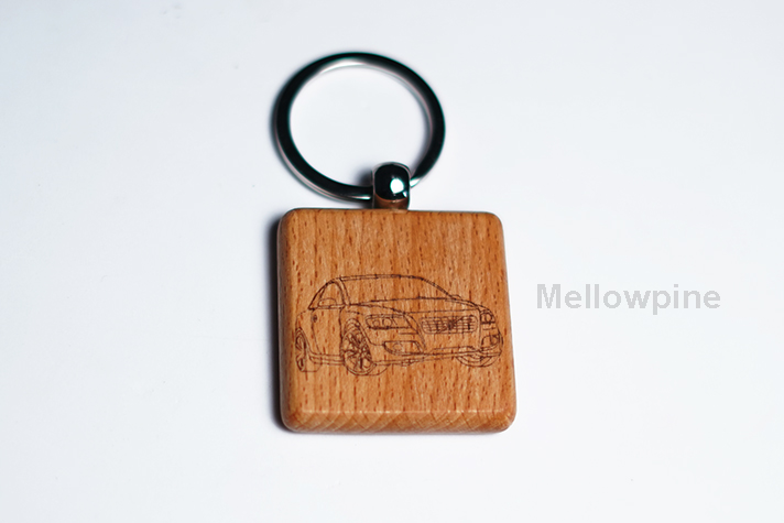 Wooden key chain engraved on TwoTrees TS2