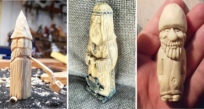 Designs carved on basswood