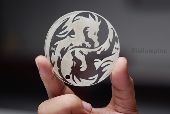 Glass engraved using Ortur Laser Master 3