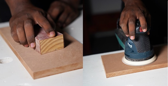 Hand Sanding and Power Sanding of MDF 