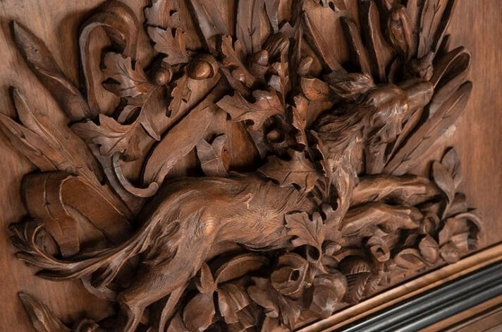Hand-carved walnut wood