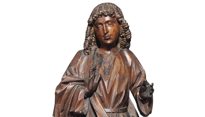 limewood carving of a saint