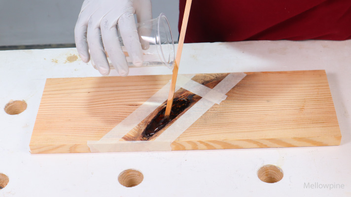 pouring epoxy on wood