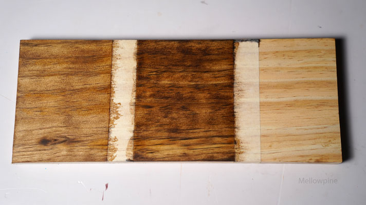 Comparison of danish oil applied using cloth and brush on pine oil