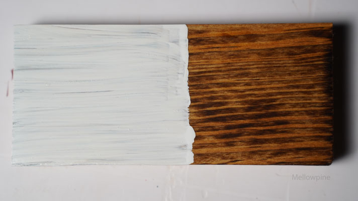 Paint applied over a danish oil coated pine surface (after it's dry)