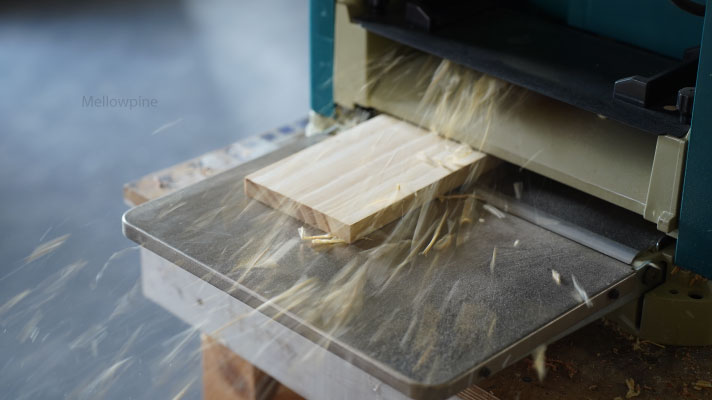 Planing pine wood