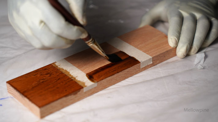 Applying Danish oil over an oak wood