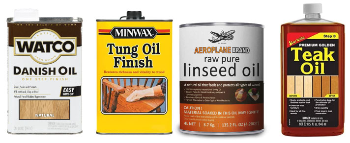 Danish, tung, linseed, and teak oil