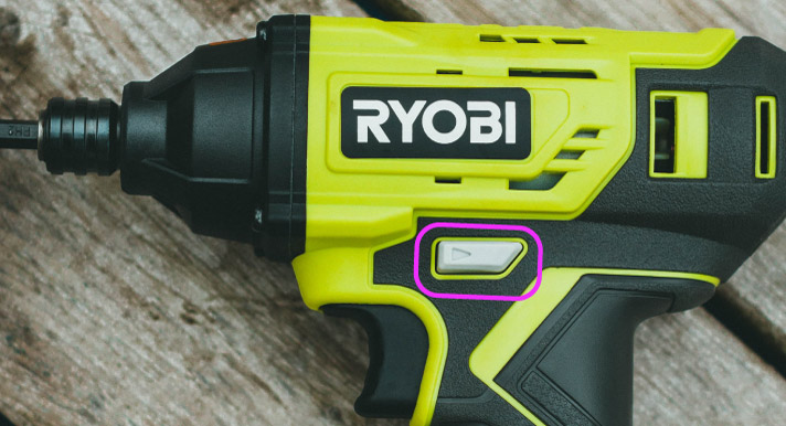 Reverse switch on a drill