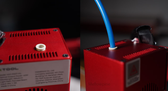 Air-assist connection on xTool 40W module