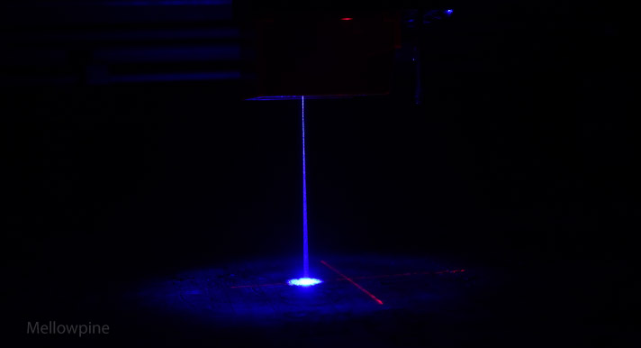 Laser beam from xTool 40W laser module