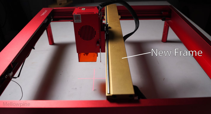 The new frame comes with xTool 40W laser module