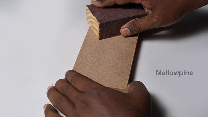 Sanding MDF with hand