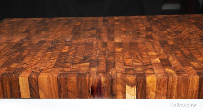 Tung oil coated butcher block