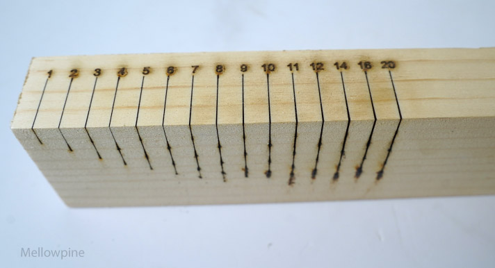 Test cuts on a 2.5" pine wood using xTool 40W laser
