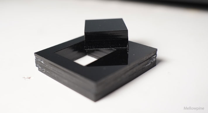 Black acrylic cut on xTool P2