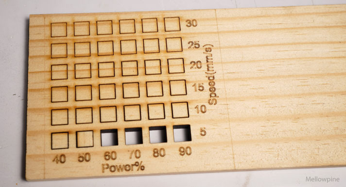 Cutting pine wood on xTool P2