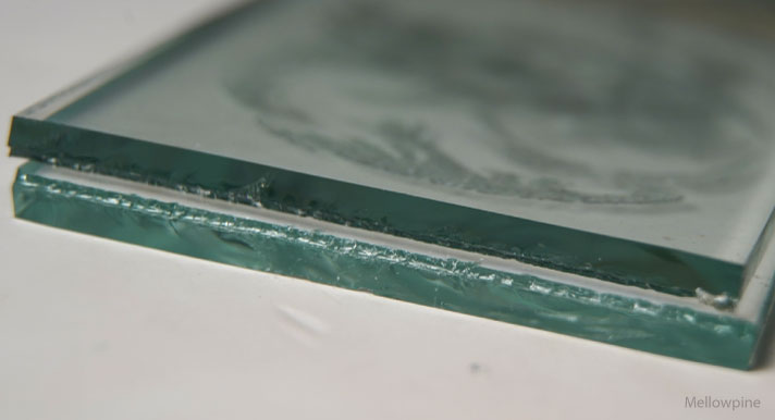 Glass scored and separated using xTool P2