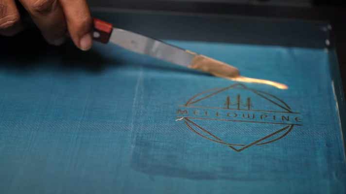 Applying ink on the screen