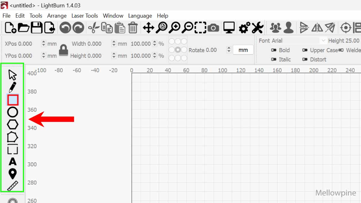 Basic shape tools in LightBurn