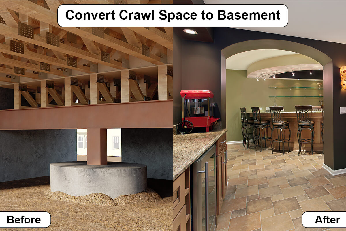 Convert Crawl Space to Basement