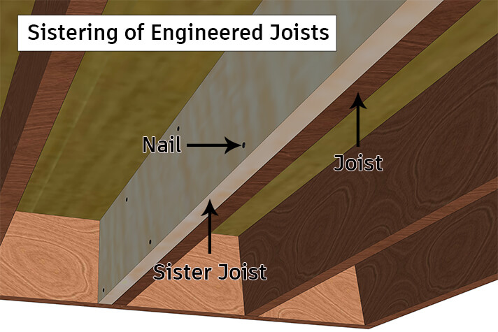 Sistering of Engineered Joist.