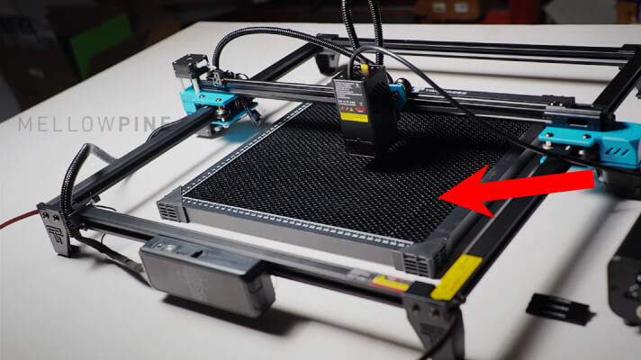 Honeycomb work bed installed on TTS-20W