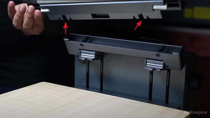Inserting the frame into the printer base