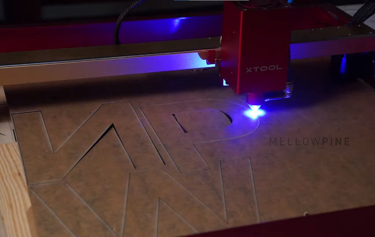 Making the laser cut on acrylic without removing the backing tape
