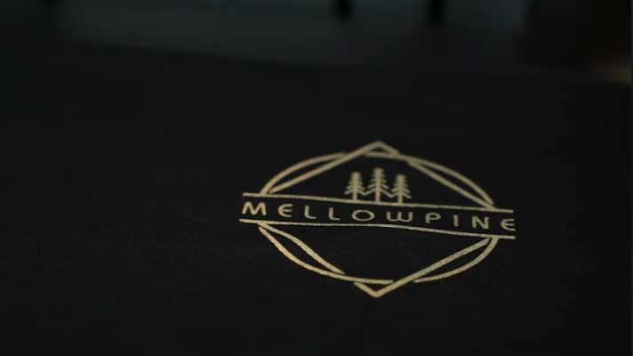Mellowpine logo printed on a T-shirt using the xTool screen printer