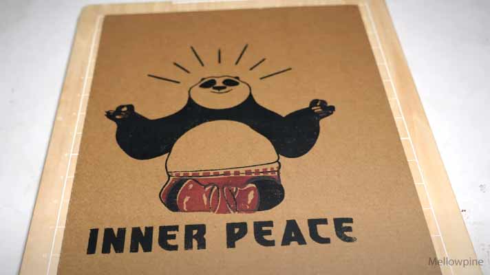 Multicolor design printed on MDF