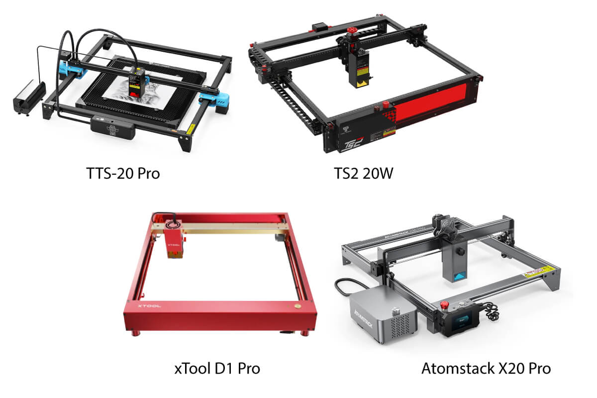 TTS-20 Pro vs TS2 20W vs xTool D1 Pro vs Atomstack X20 Pro