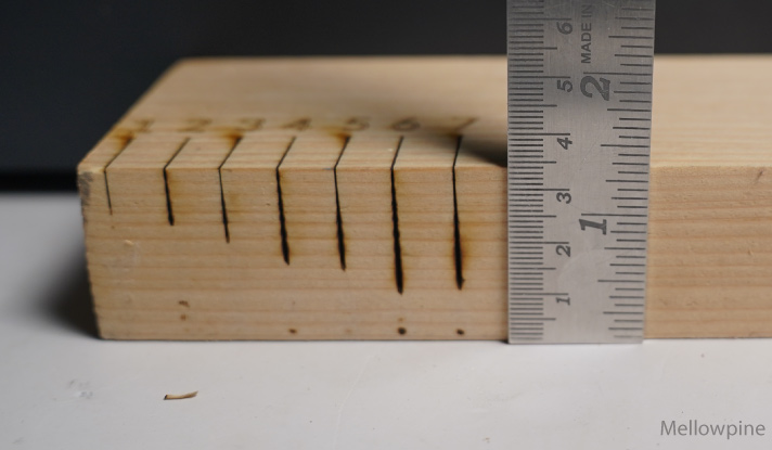 Pine wood cut with 40W diode module