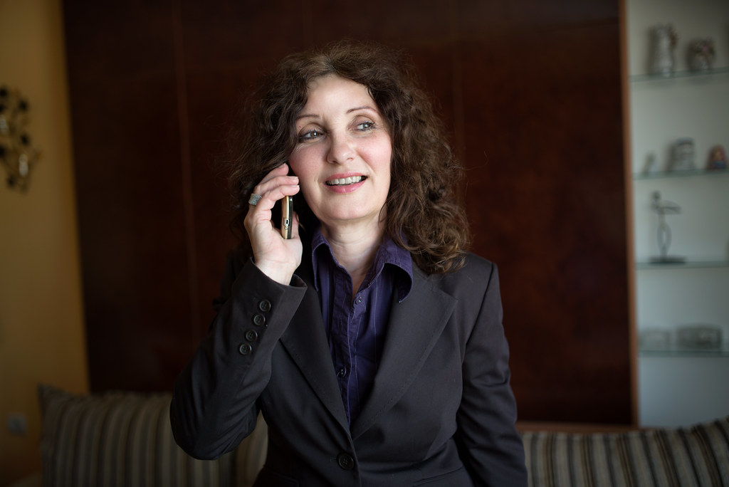 Confident person engaging in conversation