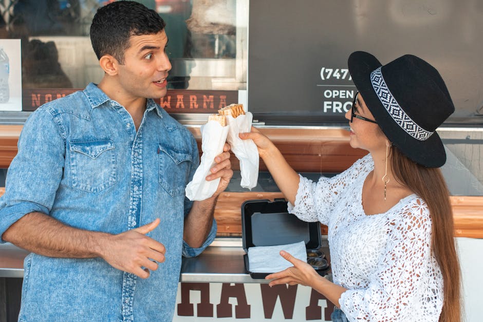 Couple enjoying a meal together