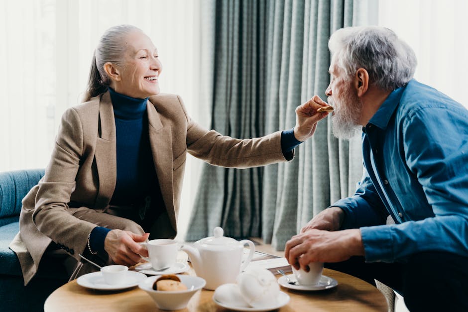 Couple sharing morning tea
