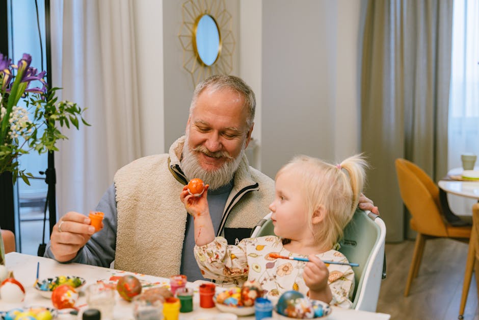 Grandkids crafting with grandparents