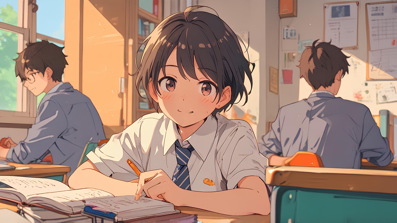 High school students in classroom