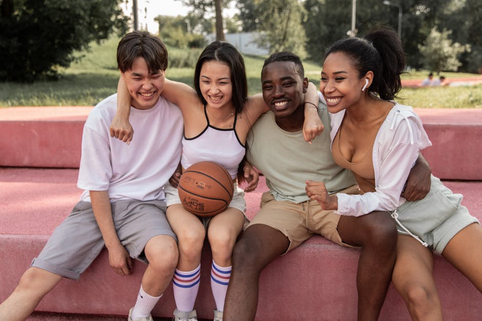 Teens chatting at a local park